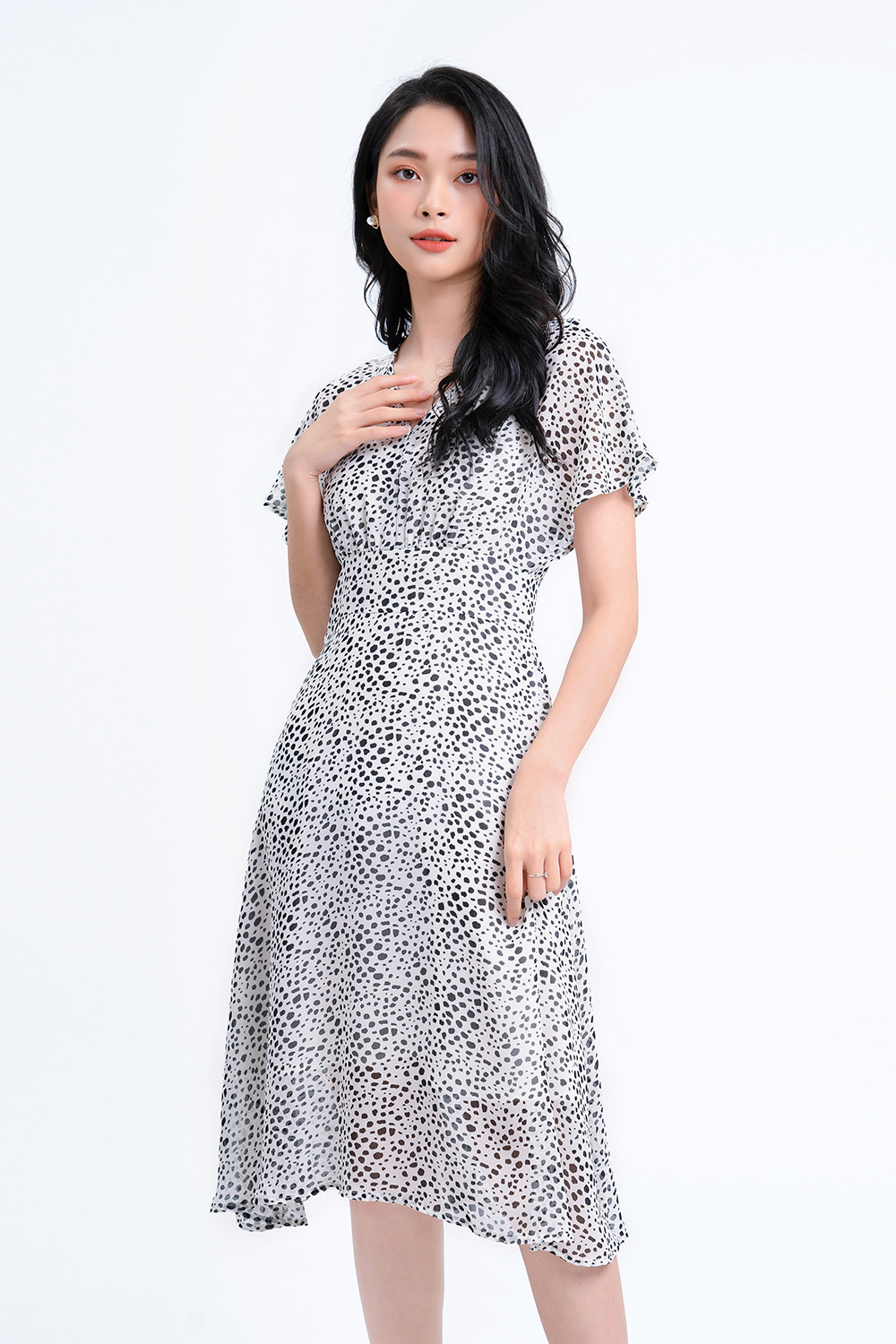 Đầm chấm bi form suông 2 túi DL248 – Thời Trang Xinh