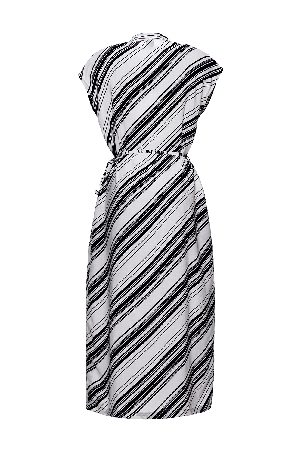 Đầm sơ mi dáng dài họa tiết kẻ 