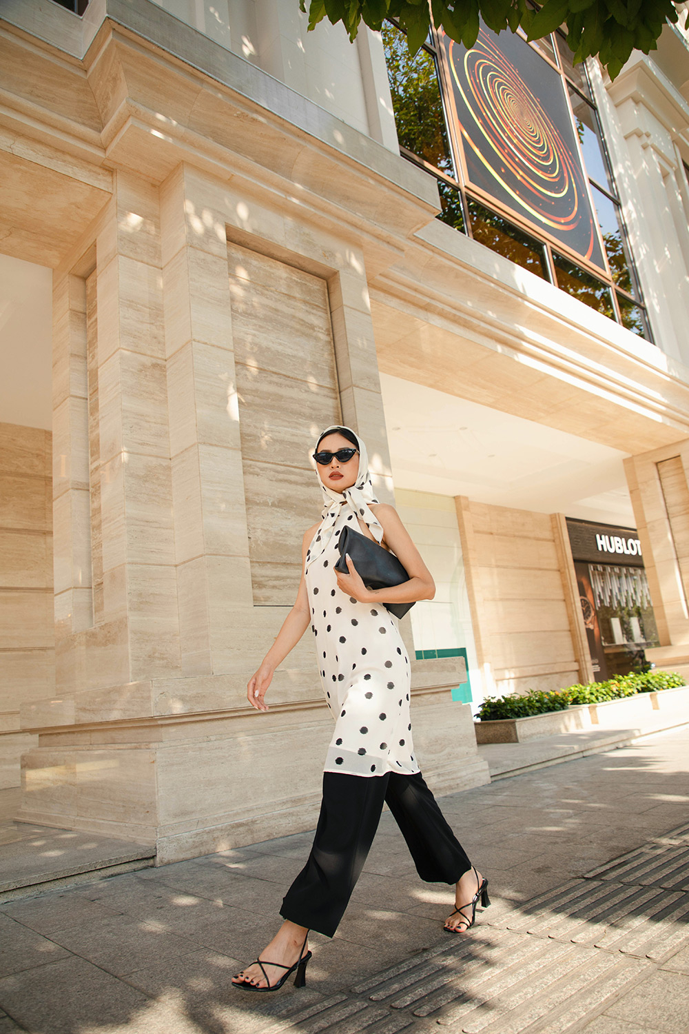 Quần suông dài ống rộng lưng cao 