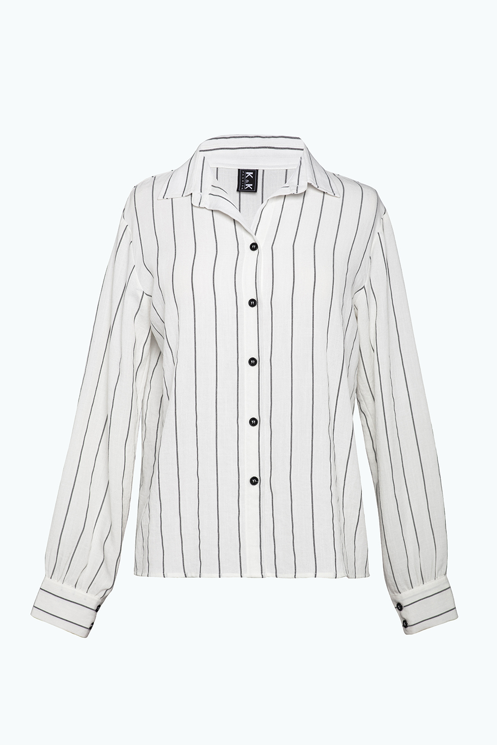 Áo sơ mi trắng kẻ sọc đen 