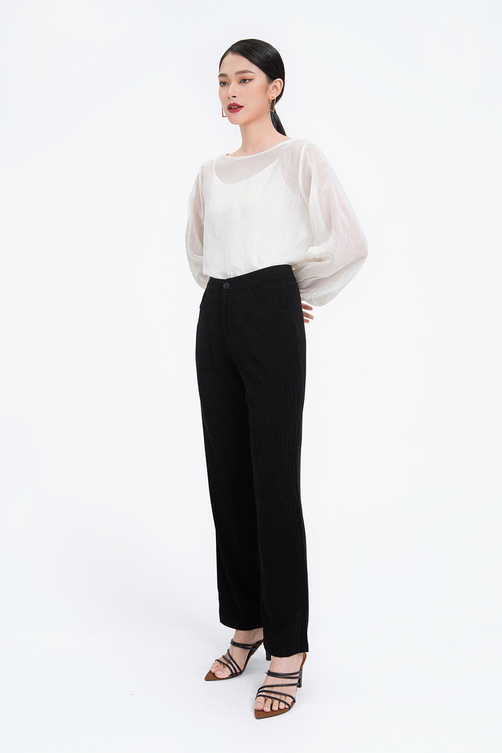 Quần đen công sở dáng suông 