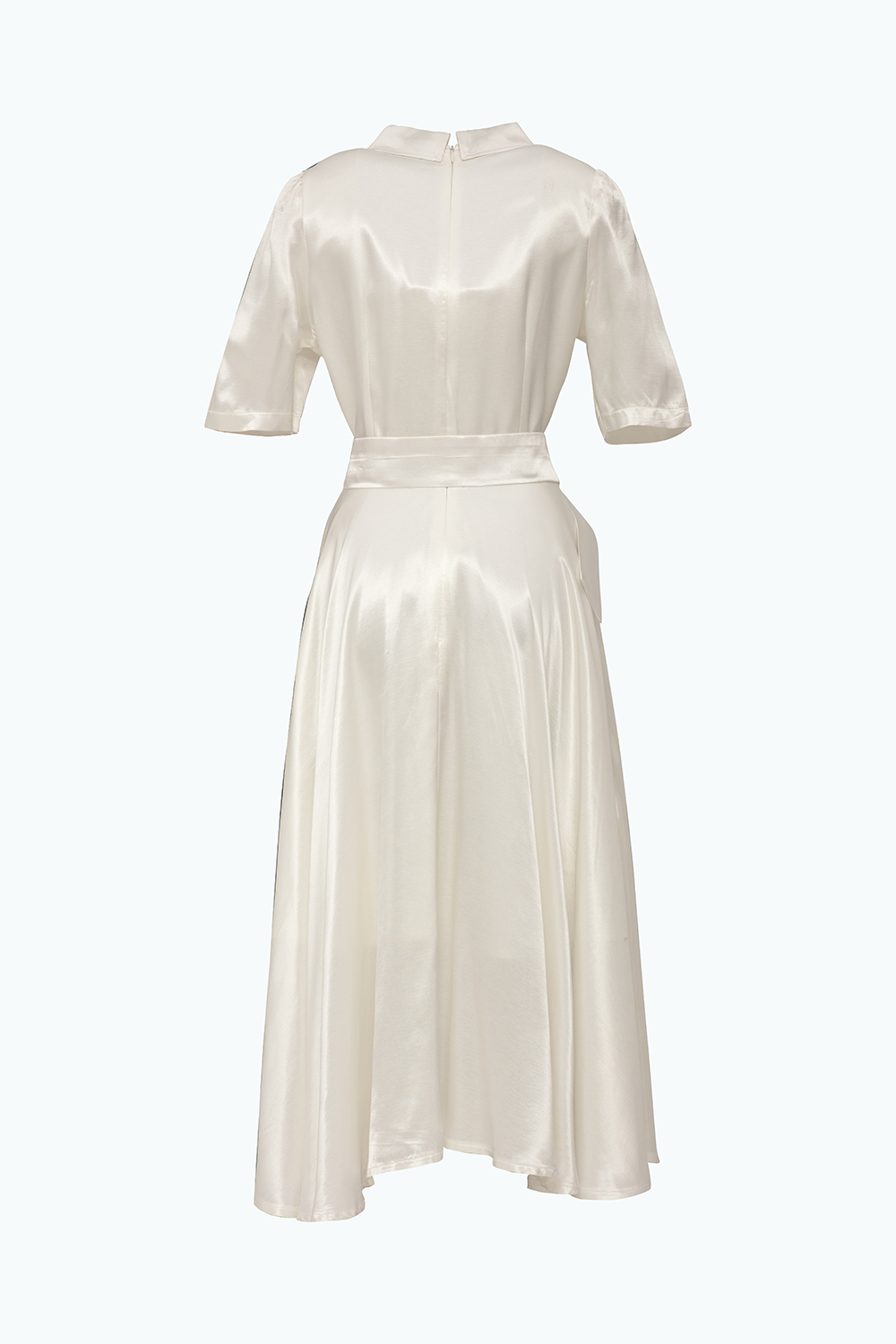 Đầm trắng dáng xòe kèm dây nơ eo HL17-15 | Thời trang công sở K&K Fashion