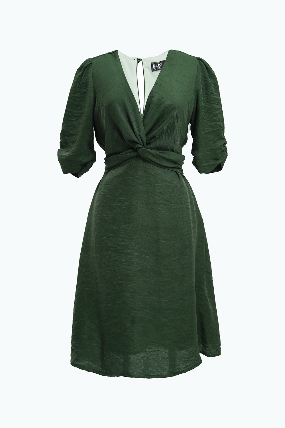 Đầm chữ A cổ V xoắn ngực 