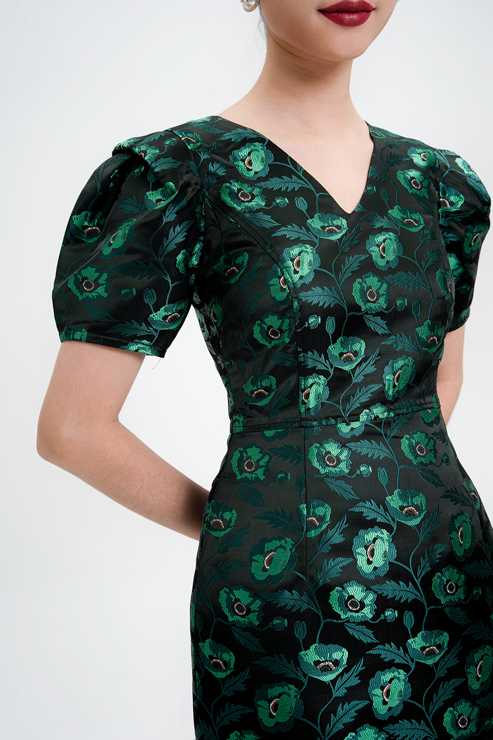 Đầm hoa dự tiệc dáng ôm 