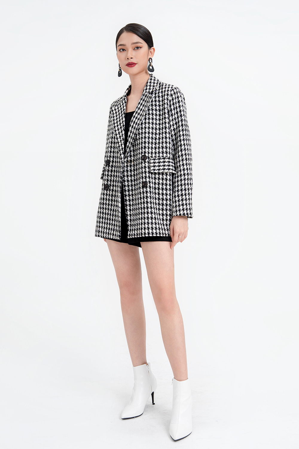 Áo blazer caro 2 lớp túi đắp 