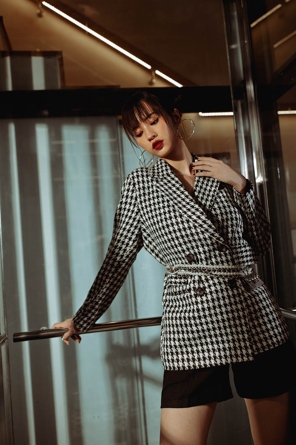 Áo blazer caro 2 lớp túi đắp 