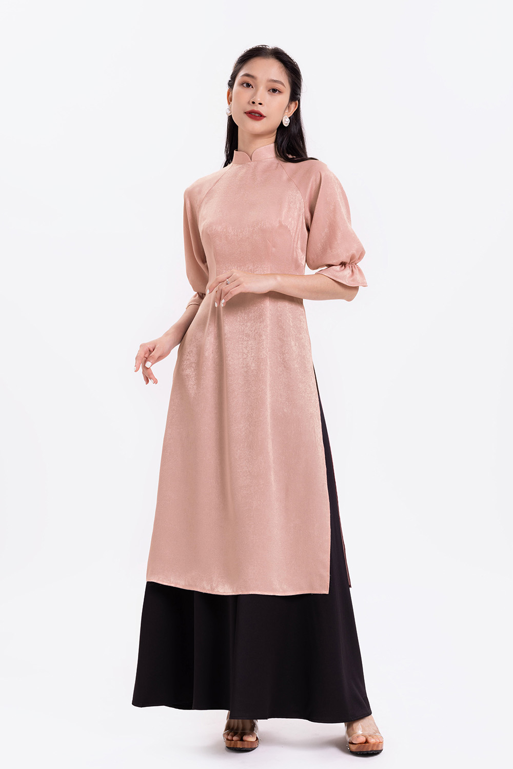 Quần đen ống suông rộng 