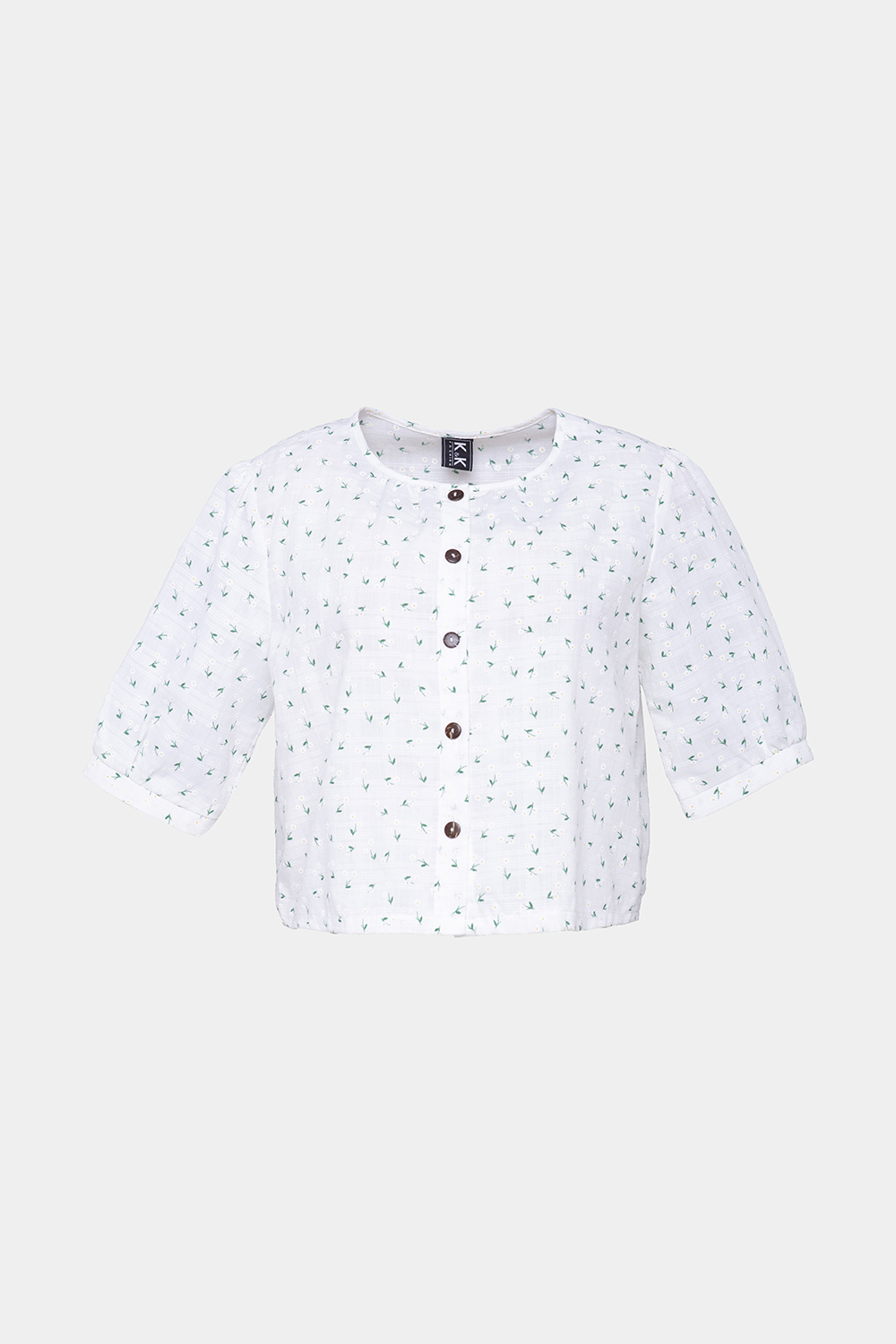 Áo kiểu nữ màu trắng họa tiết 