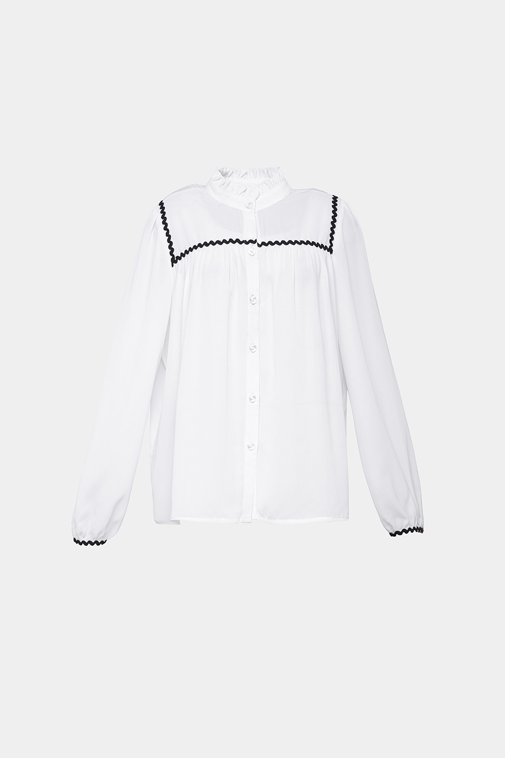 Áo sơ mi trắng viền đăng-ten 