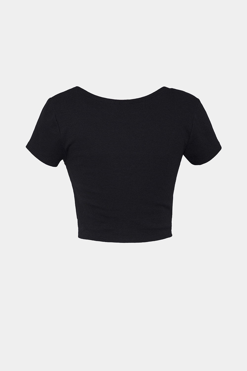 Áo thun đen croptop rút dây 