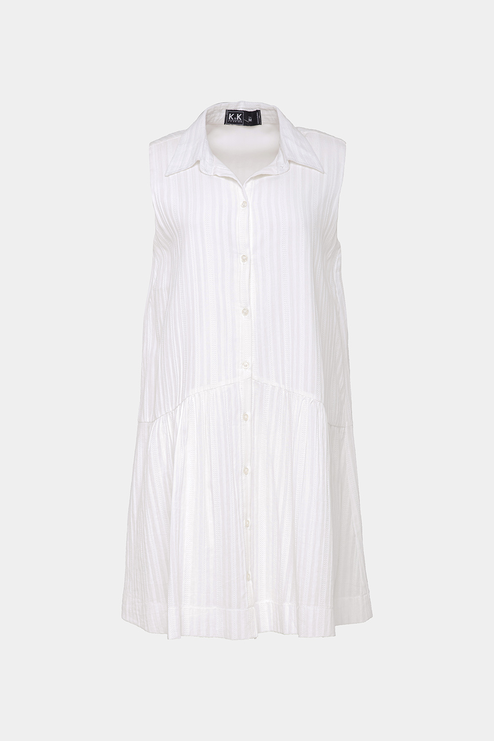 Đầm sơ mi dáng suông sát nách 