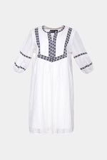 Đầm babydoll trắng phối viền 