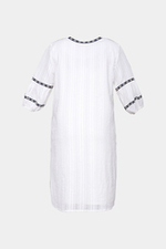 Đầm babydoll trắng phối viền