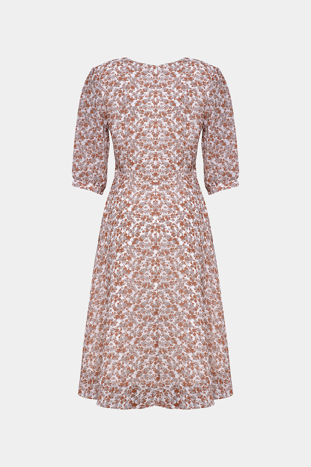 Đầm xòe hoa nhí tay lỡ eo cao 