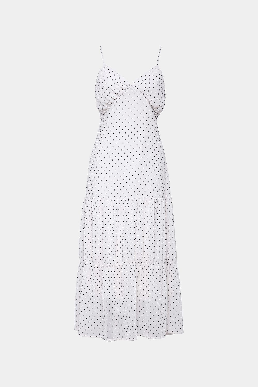 Đầm midi chấm bi hai dây