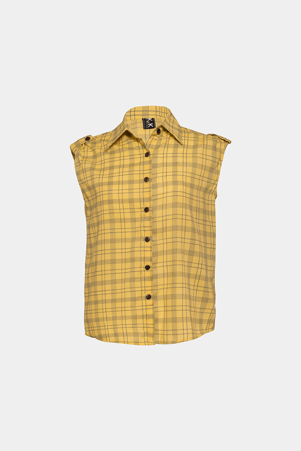 Áo sơ mi caro nhí sát nách 