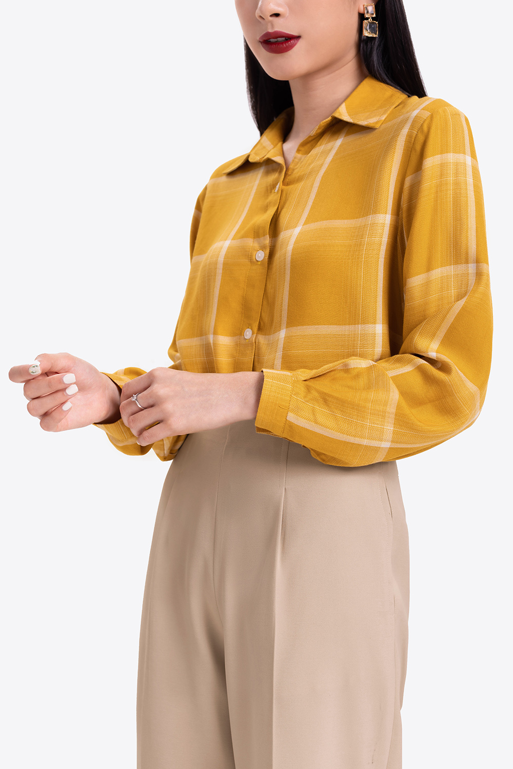 Áo sơ mi caro tay dài 