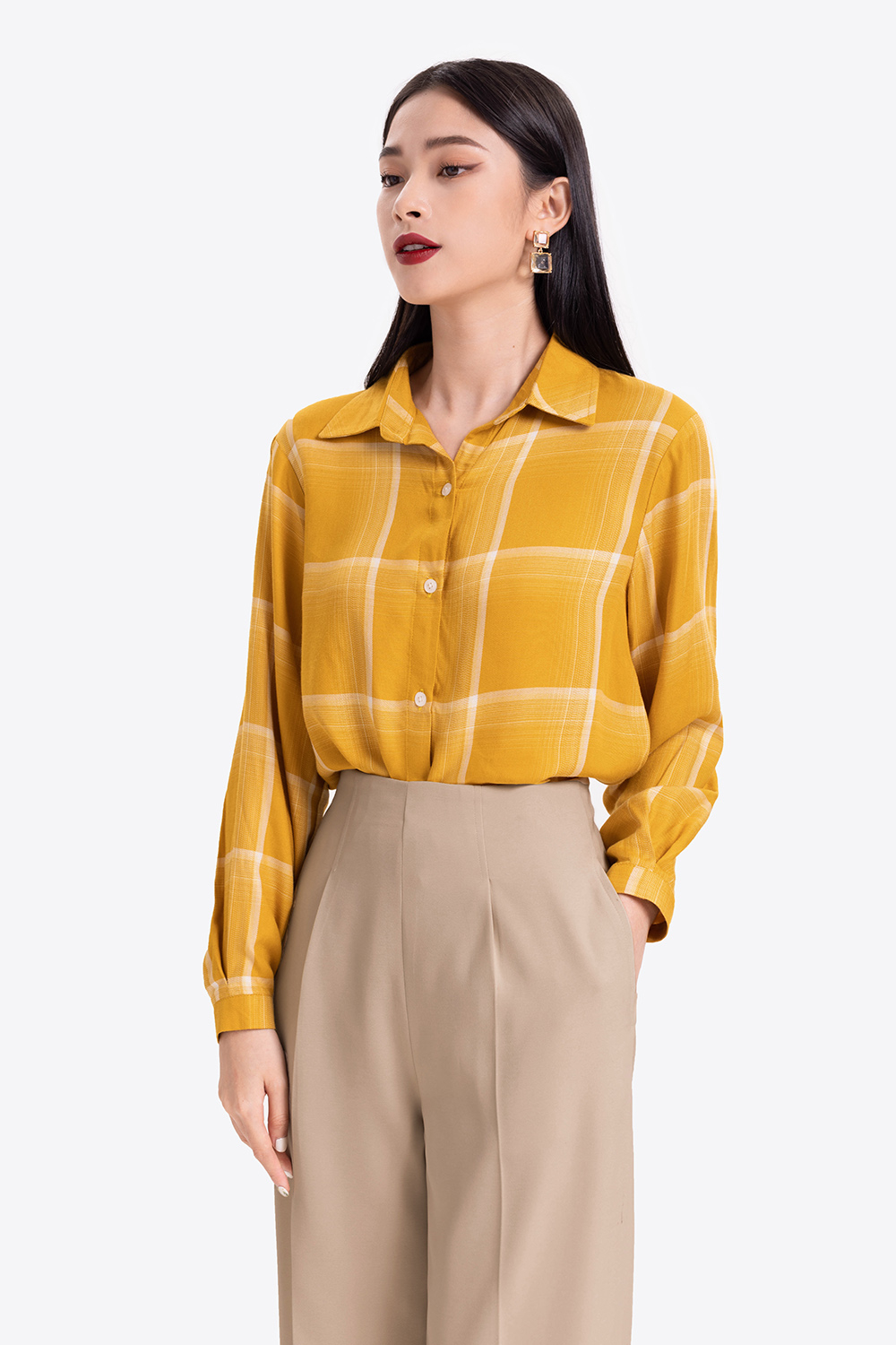 Áo sơ mi caro tay dài 