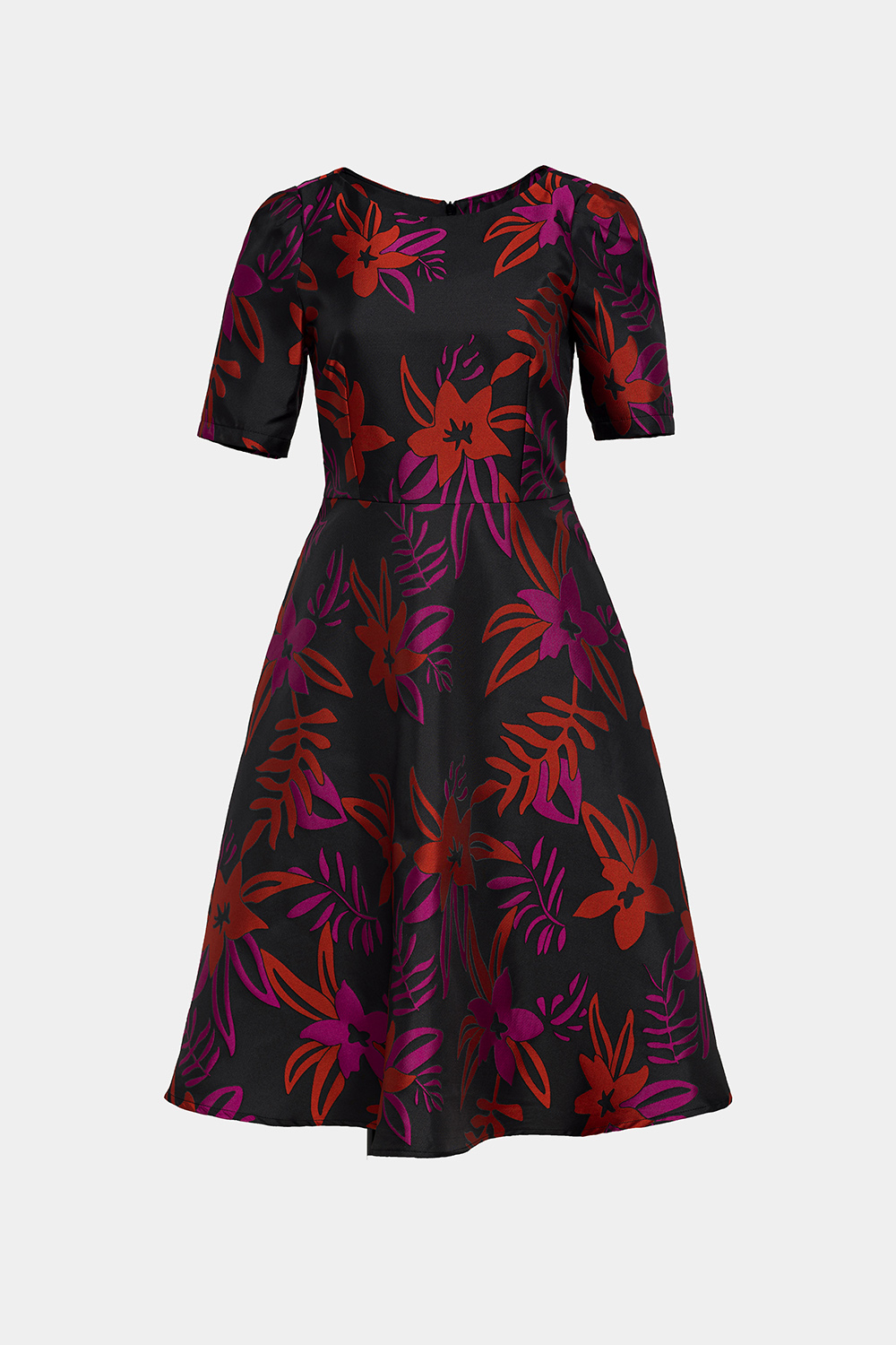 Đầm xòe dự tiệc họa tiết hoa 