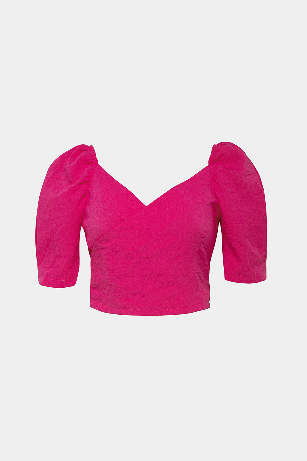 Áo croptop tay phồng lưng bo thun 