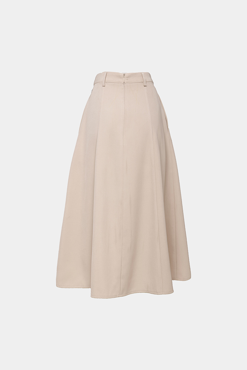 Chân váy midi xòe phối nút 