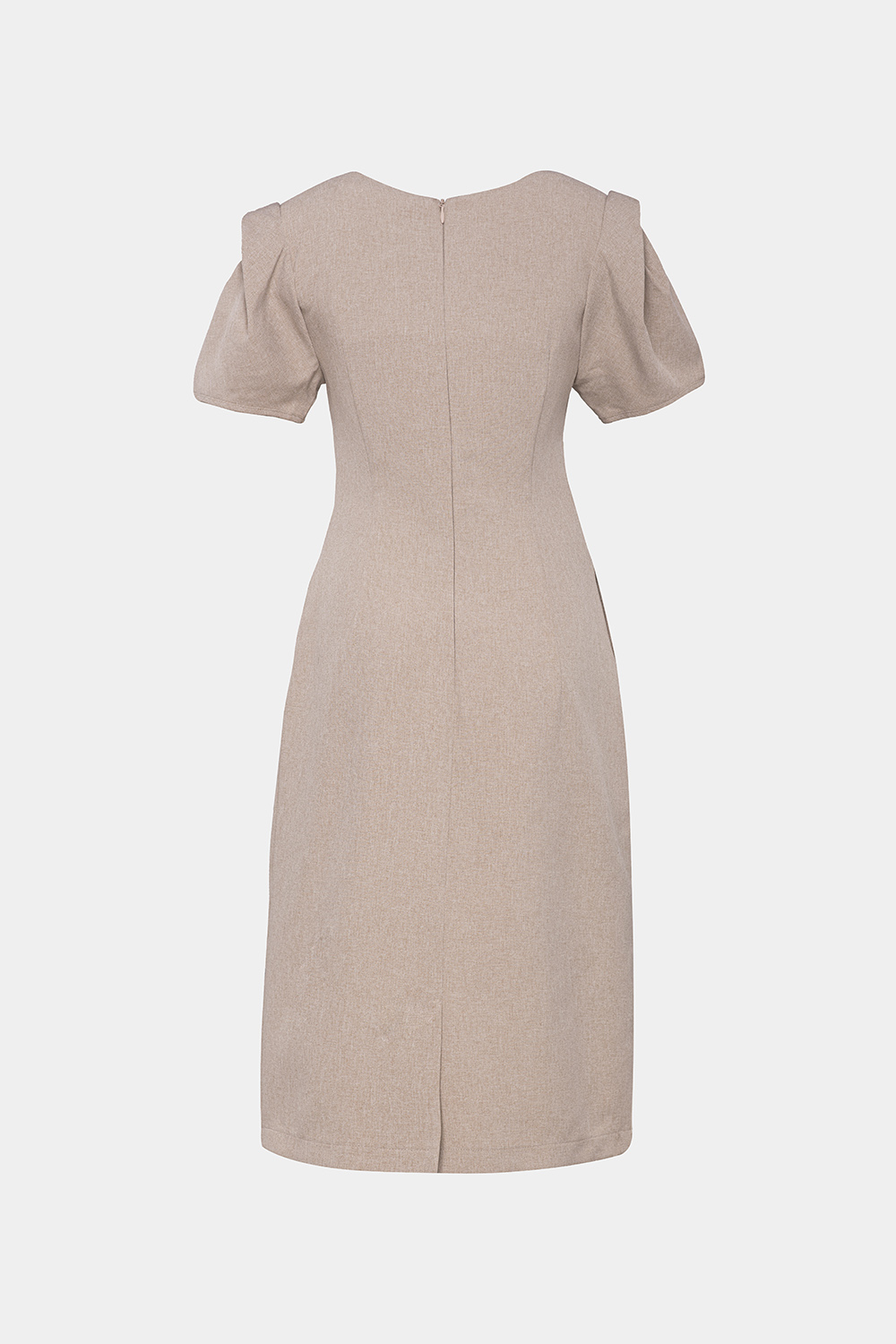 Đầm ôm công sở phối màu cổ V 