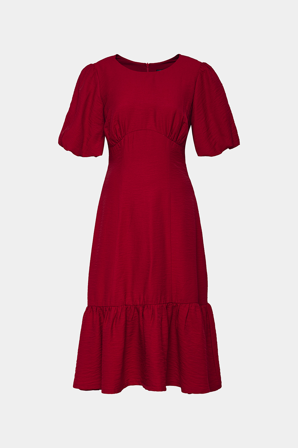 Đầm đỏ đuôi cá tay phồng 