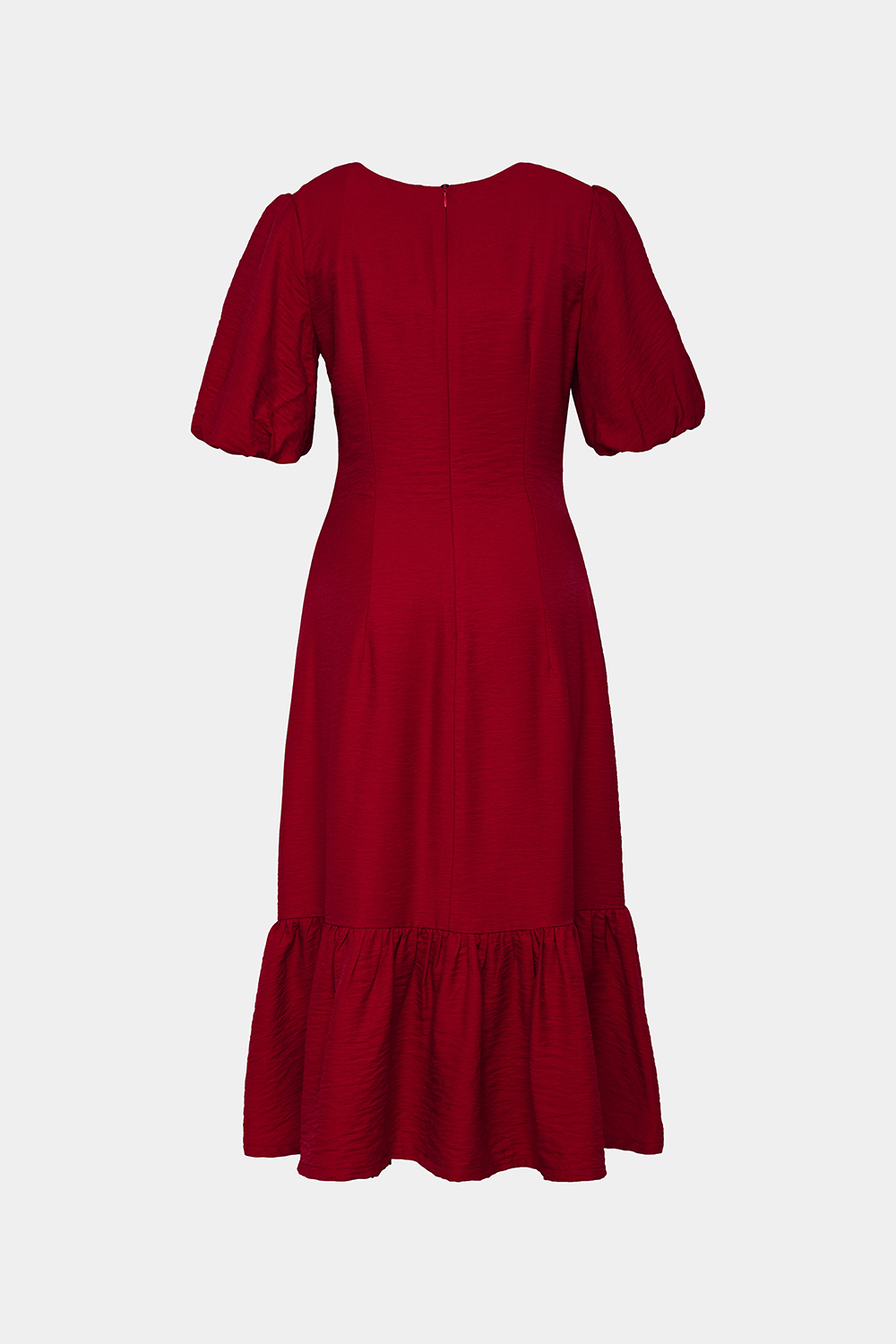 Đầm đỏ đuôi cá tay phồng 