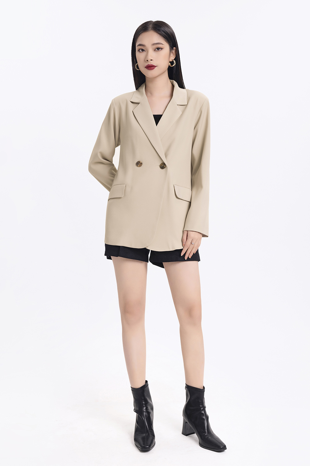 Áo khoác blazer 2 túi xéo tay dài 