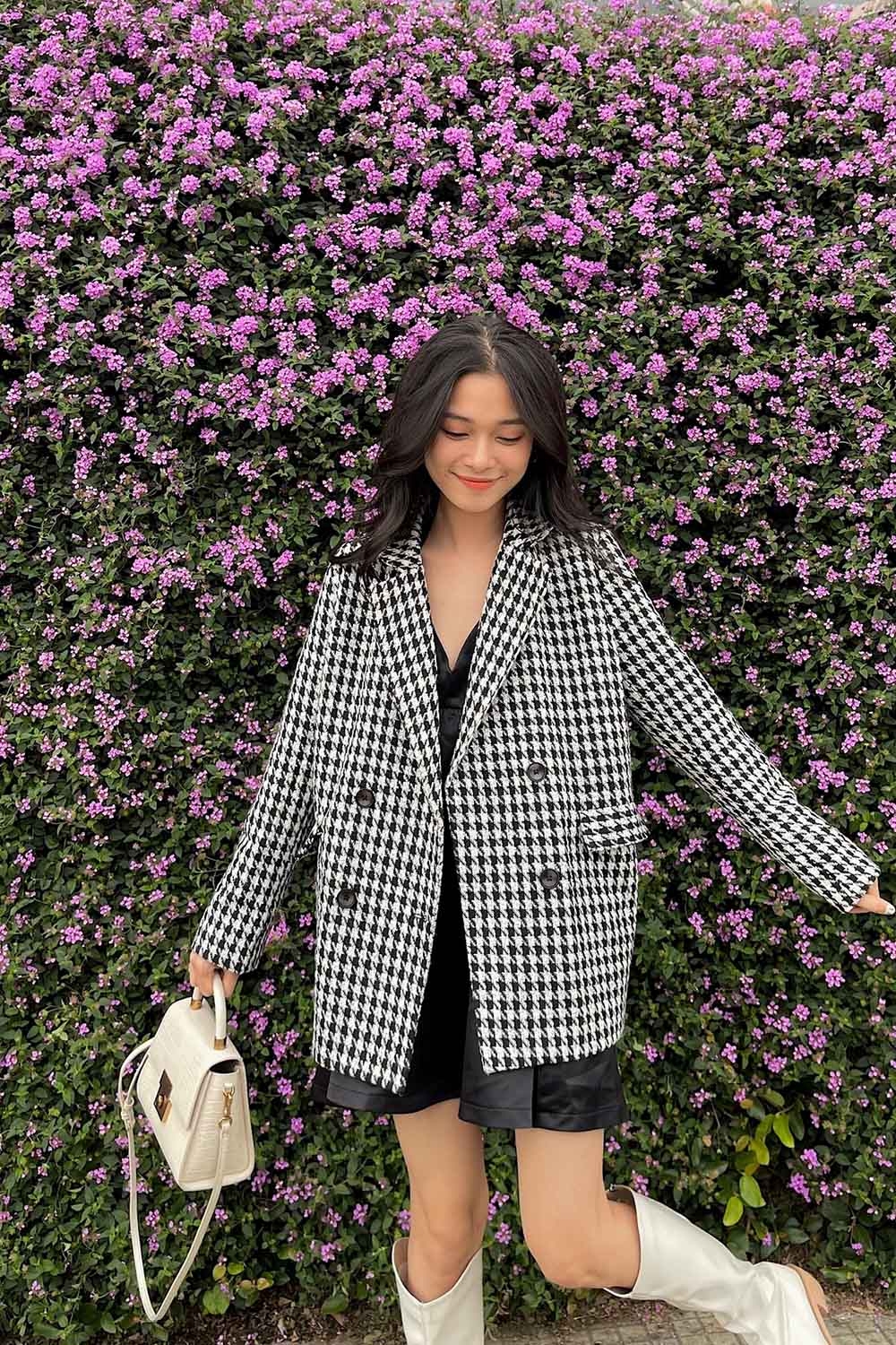 Áo blazer caro 2 lớp túi đắp 