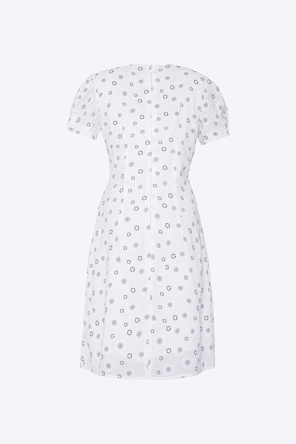 Đầm hoa cổ V phối nơ ngực