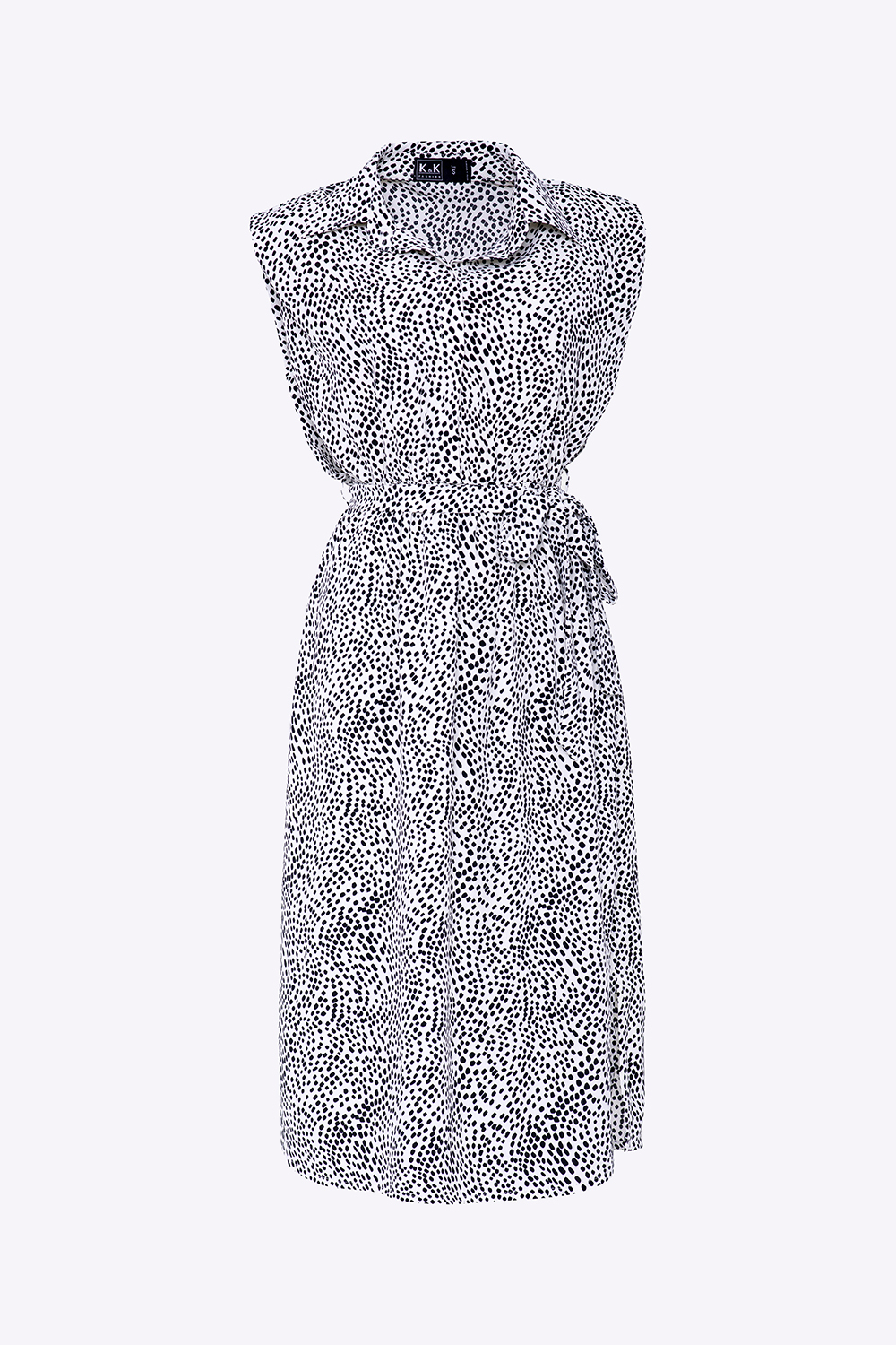 Đầm chấm bi dáng dài eo thắt nơ 