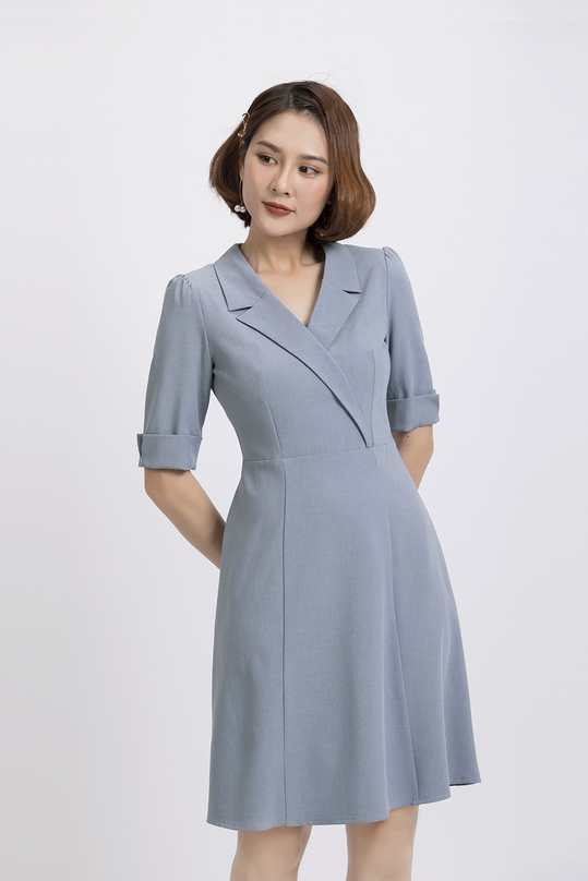 Đầm chữ A cổ đan tông KK86-15