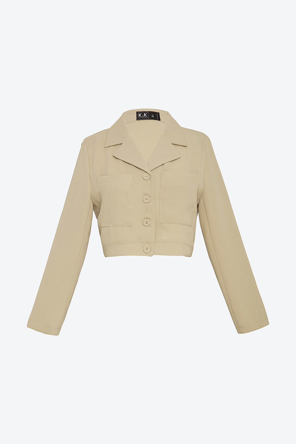 Áo khoác lửng phối 2 túi tay dài 