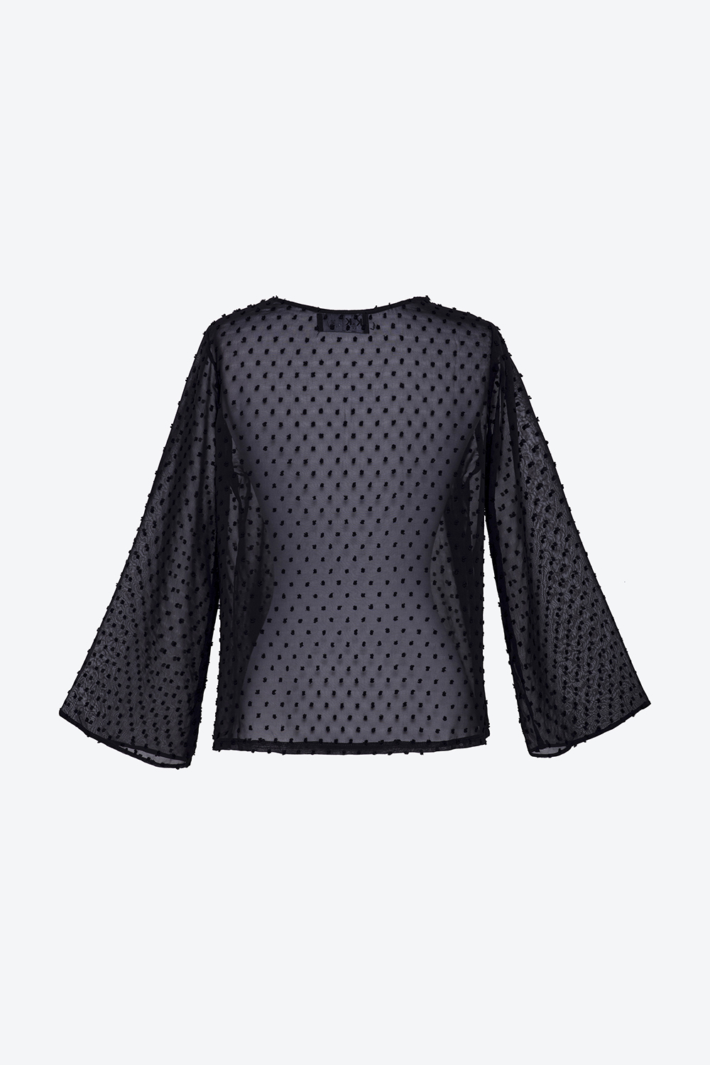 Áo voan kiểu cổ tròn tay dài