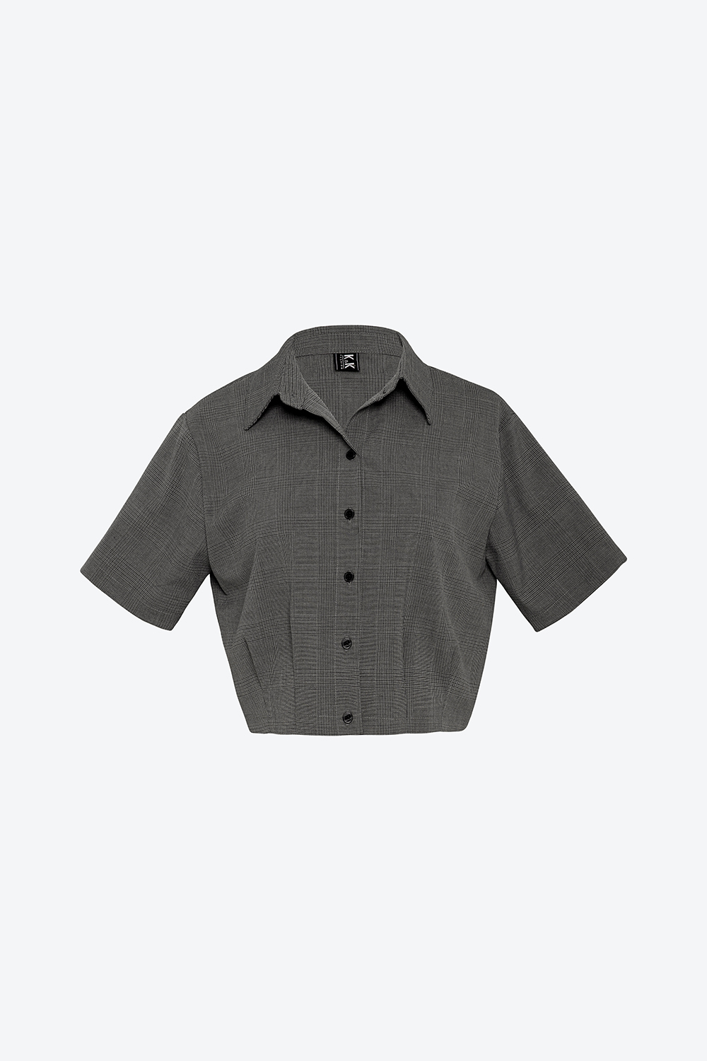 Áo sơ mi caro dáng ngắn 