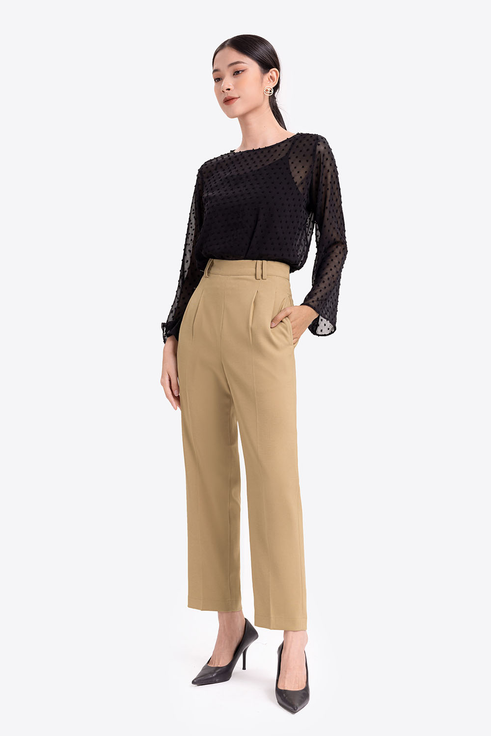 Quần tây công sở màu be 