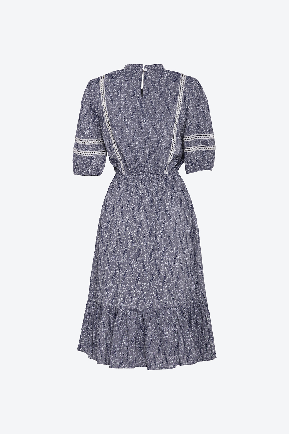 Đầm xòe đuôi cá hoa nhí phối đăng ten 