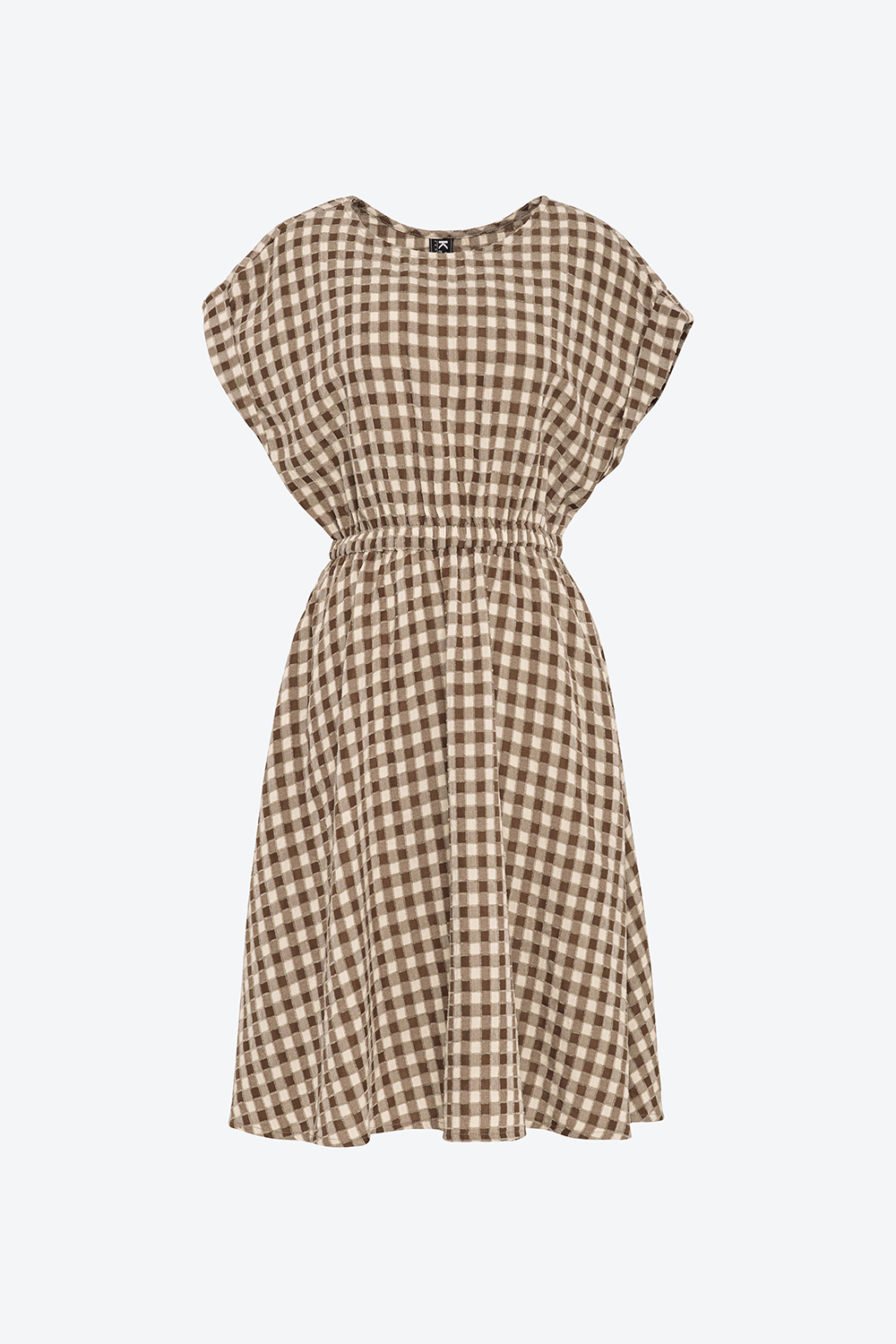 Đầm caro dáng xòe eo bo chun 