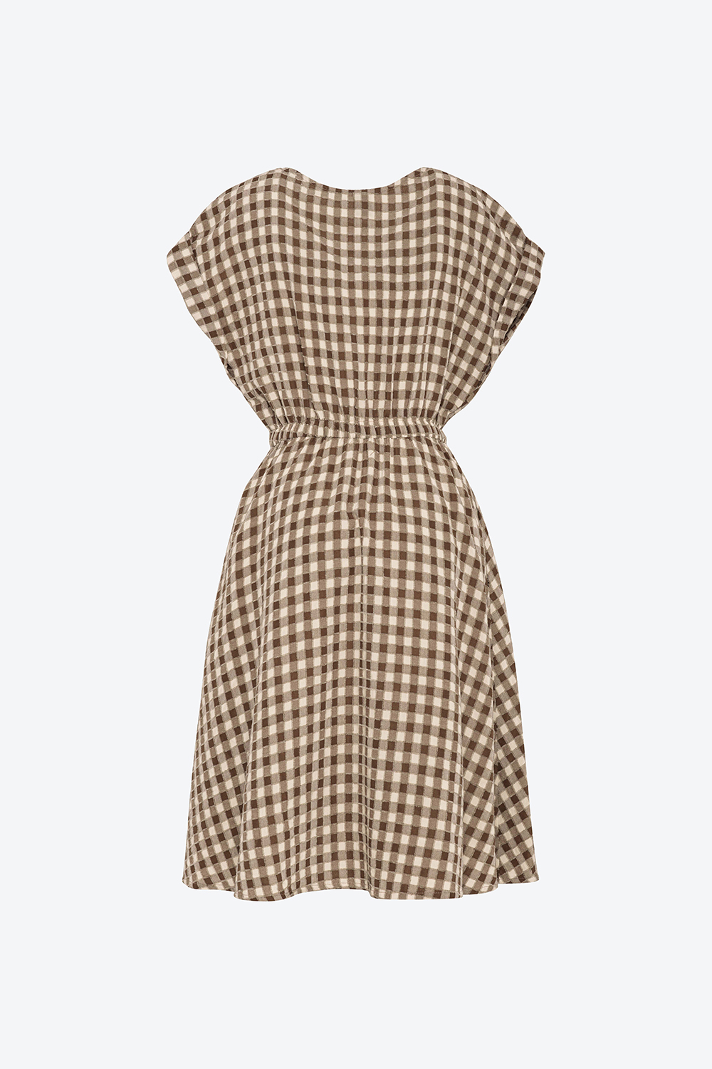 Đầm caro dáng xòe eo bo chun 