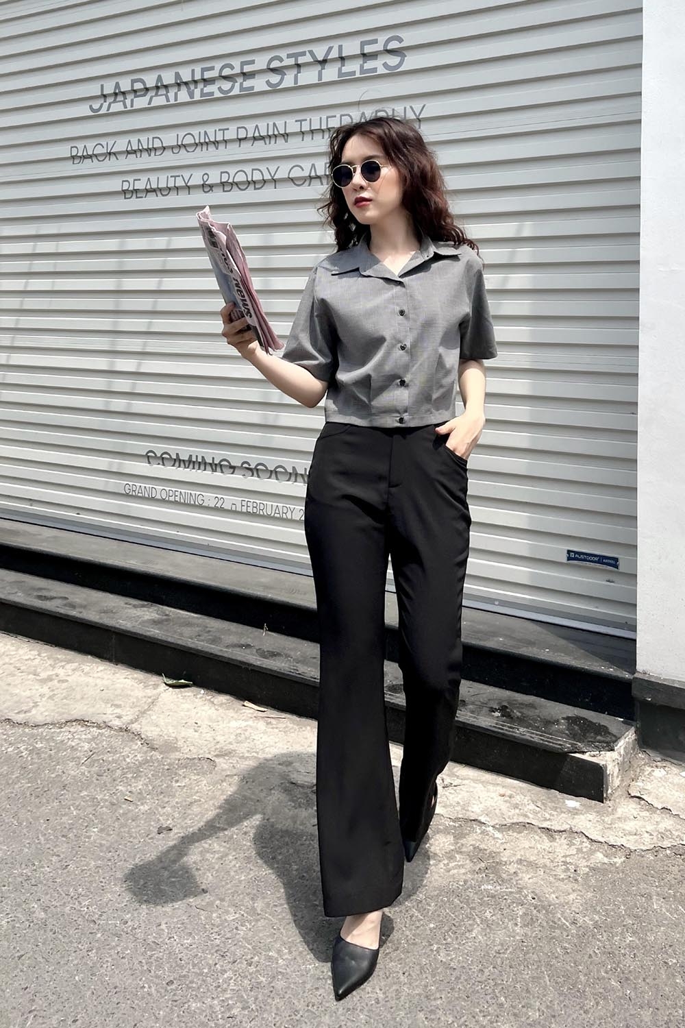 Quần đen công sở ống loe