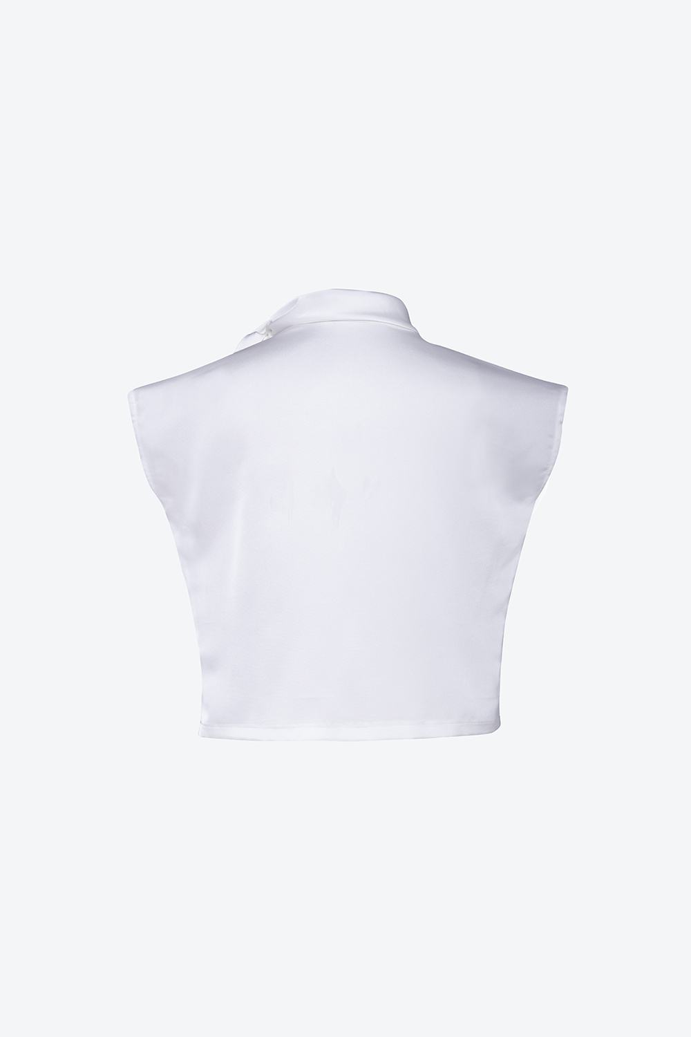 Áo sơ mi lụa trắng tay hến phối nơ 