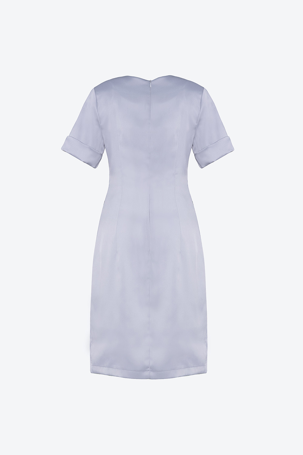 Đầm suông cổ tròn phối 2 túi giả 