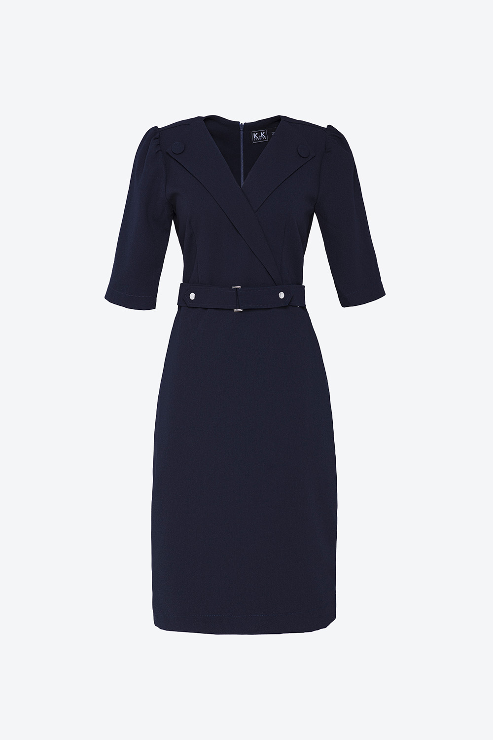 Đầm công sở dáng chữ A eo phối belt 