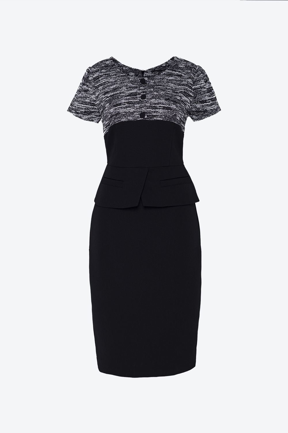 Đầm chữ A ngực phối họa tiết 