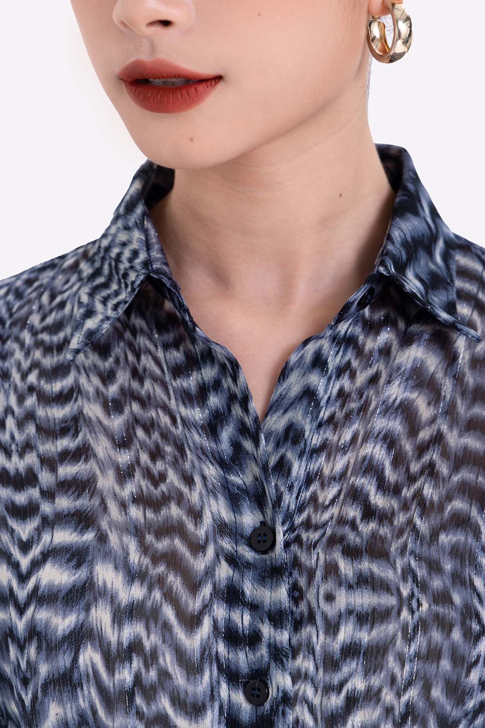 Áo sơ mi voan công sở tay dài 