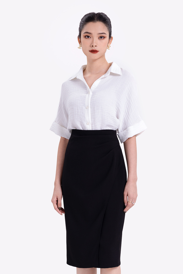 Áo sơ mi trắng tay ngắn ASM08-40 | Thời trang công sở K&K Fashion