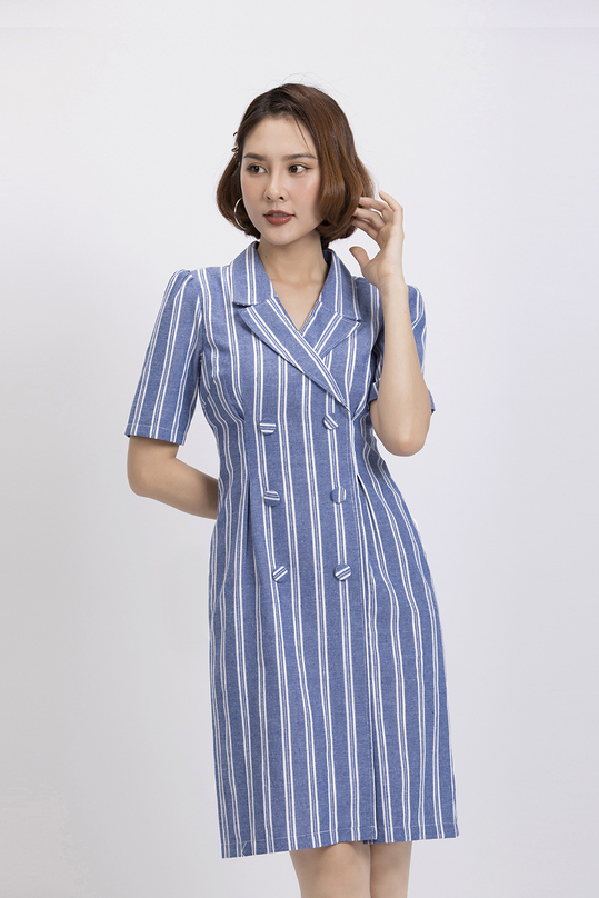 Đầm cổ đan-tông phối nút kk88-29