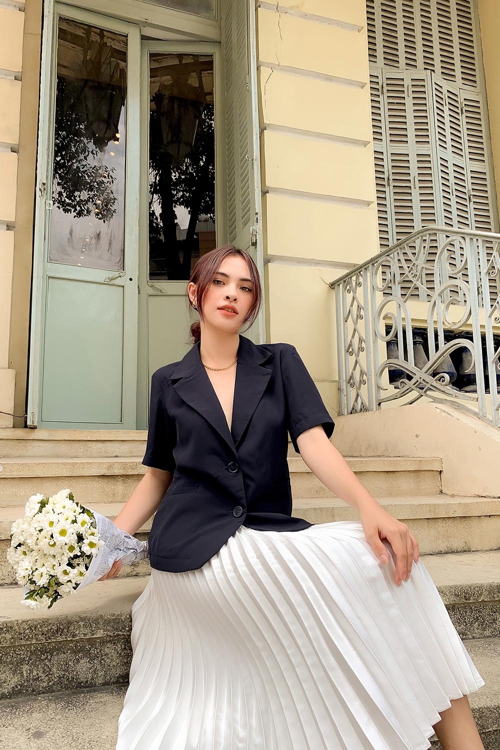 Áo blazer ngắn tay 