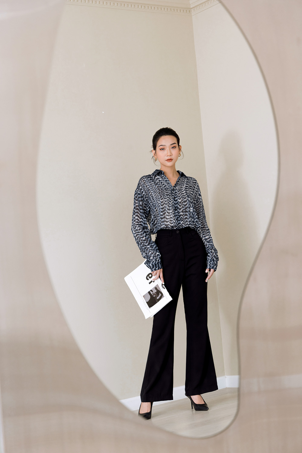 Quần đen công sở ống loe